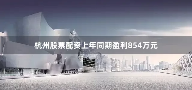 杭州股票配资上年同期盈利854万元
