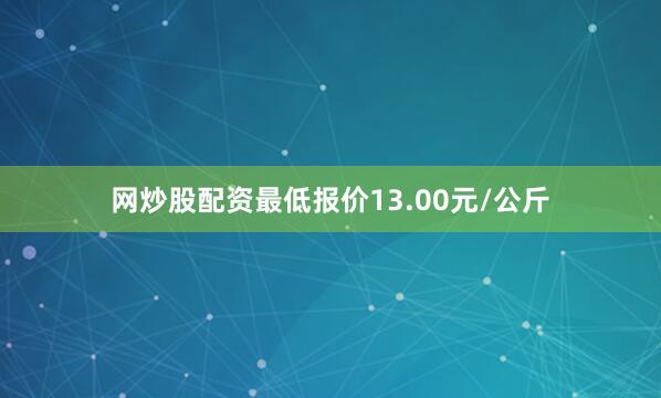 网炒股配资最低报价13.00元/公斤